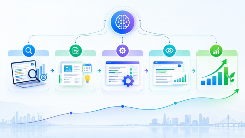 AI-powered SEO process for business growth