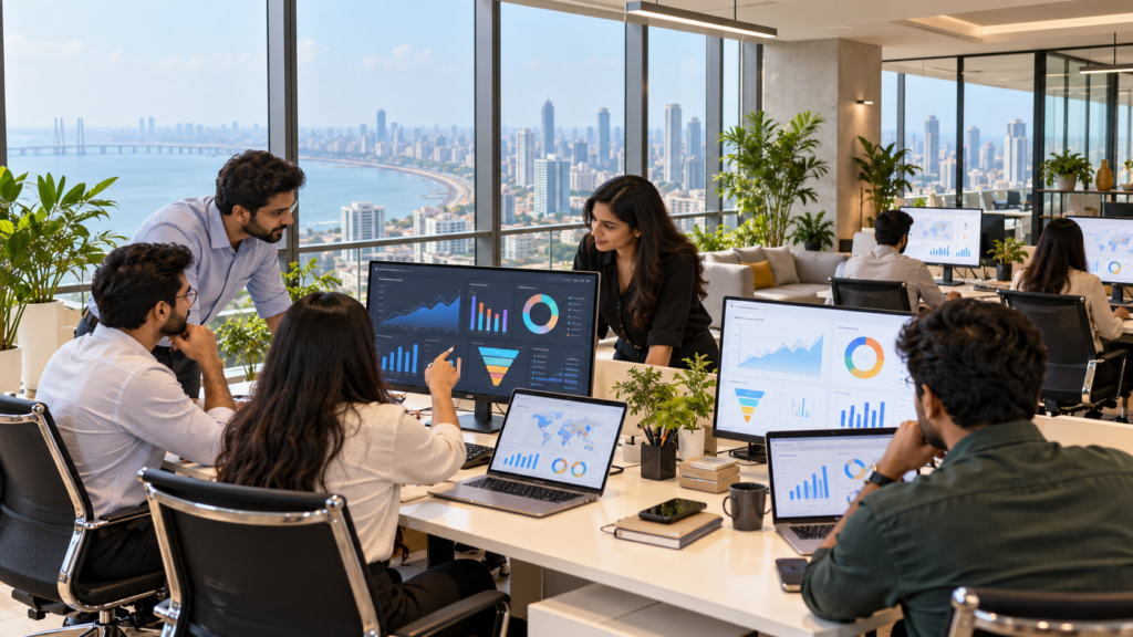 Best digital marketing agency in Mumbai team analysing marketing campaigns