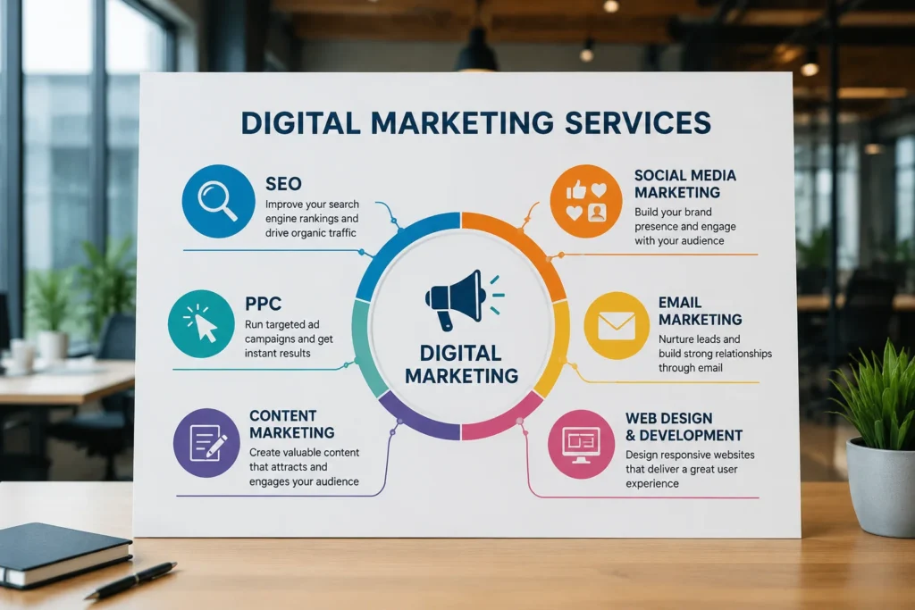 Core digital marketing services provided by an agency