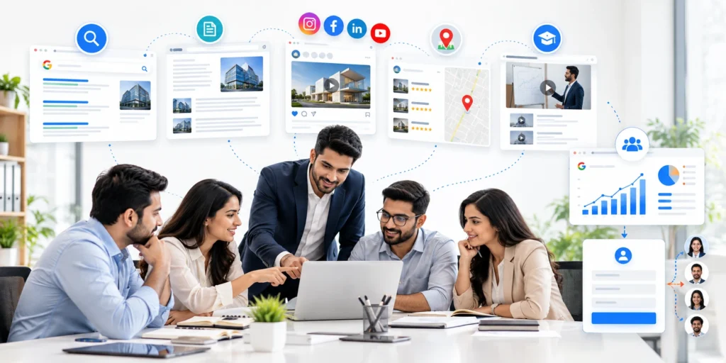 TOFU digital lead generation using SEO content social media and search marketing